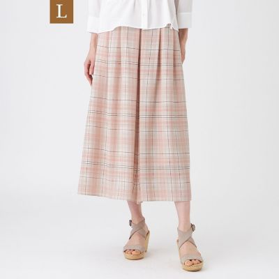 ＜TRANSWORK L (Women/大きいサイズ)＞【Ｌ】【ウォッシャブル】シアーチェックプリントパンツ