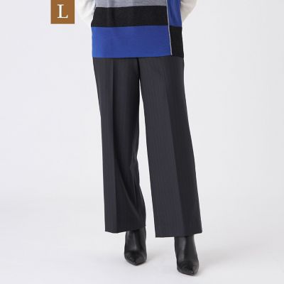 ＜TRANSWORK L (Women/大きいサイズ)＞【Ｌ】【ウォッシャブル】チェルソフト２ＷＡＹストレッチストライプパンツ