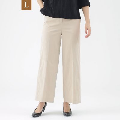 ＜TRANSWORK L (Women/大きいサイズ)＞【Ｌ】【美シリーズ】【接触冷感】【ＵＶ対策】【ウォッシャブル】ストレッチワイドパンツ