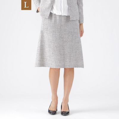 ＜TRANSWORK L (Women/大きいサイズ)＞【Ｌ】【美シリーズ】【ウォッシャブル】【セットアップ対応】カラミファンシーツイードスカート