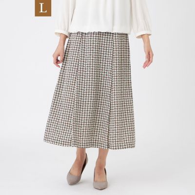 L】【ウォッシャブル】グラフィティ・ハウンドプリントスカート