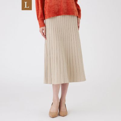 ＜TRANSWORK L (Women/大きいサイズ)＞【Ｌ】【ウォッシャブル】リバーシブルニットスカート