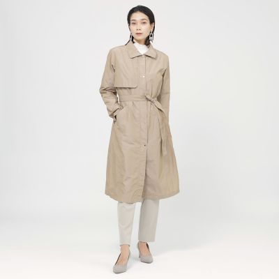 新品未使用　ANAYI シャンブレータフタ　ロングコート　ベージュ カタログ掲載品】【ウォッシャブル】シャンブレータフタロングコート