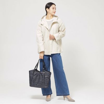 ウォッシャブル】【はっ水】ライトタフタフーデッドブルゾン | EVEX by