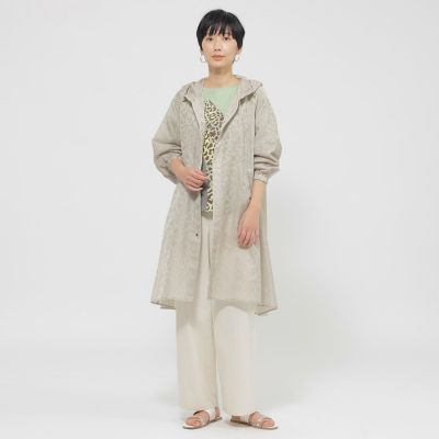 カタログ掲載品】【ウォッシャブル】レオパードジャカードコート