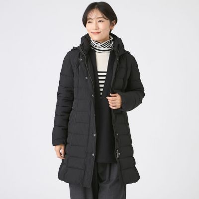 ＜EVEX by KRIZIA (Women)＞【ＳＡＮＹＯ　Ｓｔｙｌｅ　ＥＤＩＴＩＯＮ掲載】【ウォッシャブル・放電テープ付】マットタフタフーデッドロングダウンコート