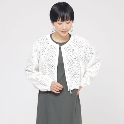 ＜EVEX by KRIZIA (Women)＞【ウォッシャブル】パンチングゼブラショートブルゾン