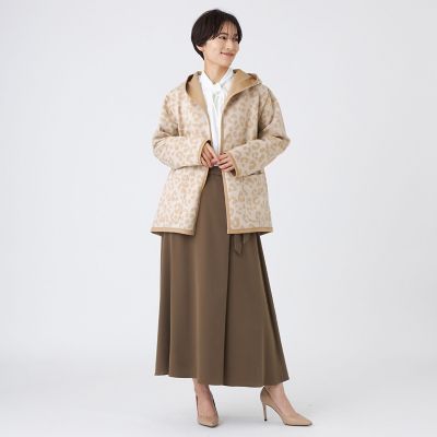 リバーシブル】【ウォッシャブル】レオパードダンボールフーデッド