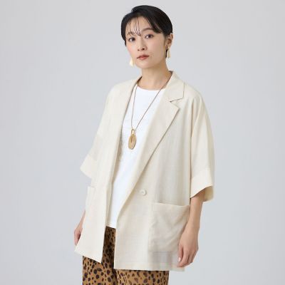 ＜EVEX by KRIZIA (Women)＞【カタログ掲載・マシンウォッシャブル】ドライスラブハーフスリーブジャケット