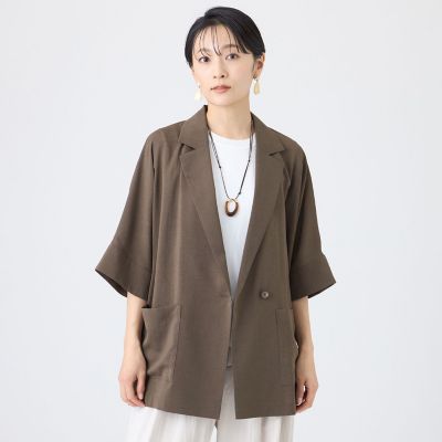 ウォッシャブルドライサップ ジャケット カタログ掲載・マシンウォッシャブル】ドライスラブハーフスリーブ