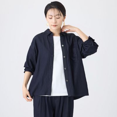 DAIRIKU18aw シャツジャケット ウォッシャブル】デニムライクショートシャツジャケット | EVEX by