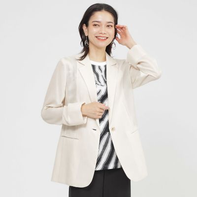 ＜EVEX by KRIZIA (Women)＞【カタログ掲載品】【ウォッシャブル】シアーヴィンテージスラブテーラージャケット