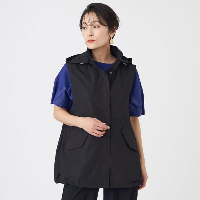 ＜EVEX by KRIZIA (Women)＞【カタログ掲載・マシンウォッシャブル】パンチングタフタフーデッドジレ