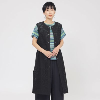 ＜EVEX by KRIZIA (Women)＞【ウォッシャブル】パンチングゼブラロングジレ