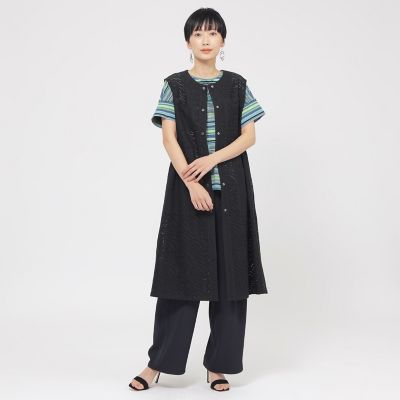 ウォッシャブル】パンチングゼブラロングジレ | EVEX by KRIZIA (Women