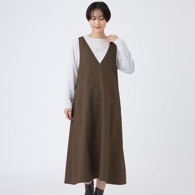 ＜EVEX by KRIZIA (Women)＞【カタログ掲載】【マシンウォッシャブル】シャークツイードジャンパースカート