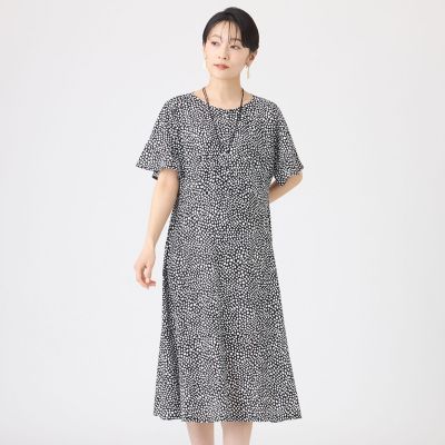 ＜EVEX by KRIZIA (Women)＞【接触冷感・マシンウォッシャブル】ミニチータープリントコンチェロフレアスリーブワンピース