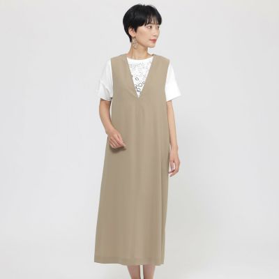 ＜EVEX by KRIZIA (Women)＞【接触冷感】【防しわ】【防透け】【ウォッシャブル】ドライタッチジャンパースカート