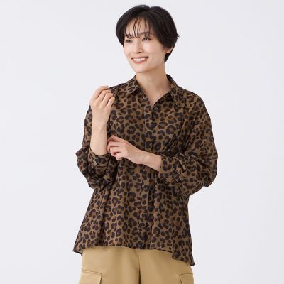 ＜EVEX by KRIZIA (Women)＞【接触冷感】【マシンウォッシャブル】パンサープリントペプラムシャツ