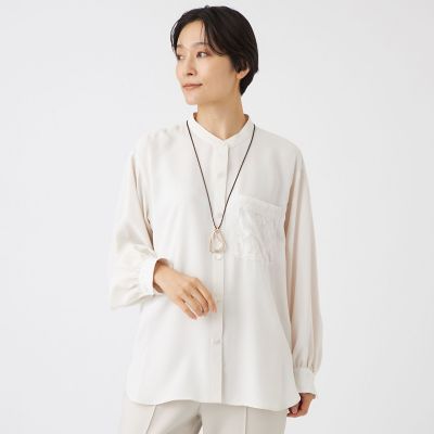 バラ売　　フォンさん専用 マシンウォッシャブル】パンサージャカードコンビシフォンブラウス