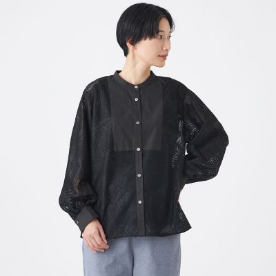 ＜EVEX by KRIZIA (Women)＞【カタログ掲載・ウォッシャブル】リーフゼブラレースブラウス