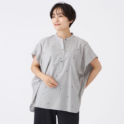 ＜EVEX by KRIZIA (Women)＞【マシンウォッシャブル】ストライプジャカードプルオーバーブラウス