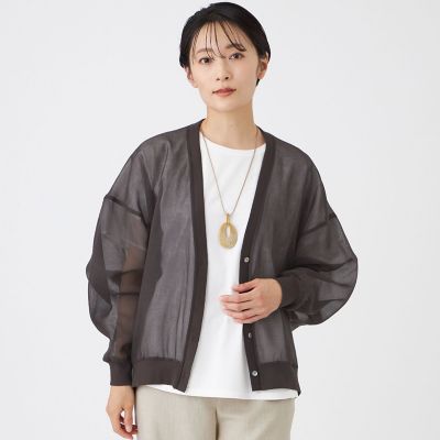 ★決まりました★ ガンジーカーディガン ウォッシャブル】オーガンジーシャーディガン | EVEX by KRIZIA (Women