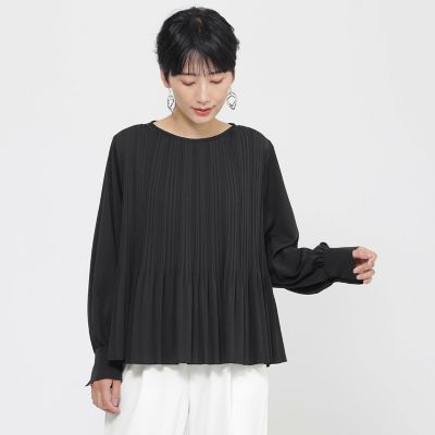 ＜EVEX by KRIZIA (Women)＞【ウォッシャブル】デシンプリーツプルオーバーブラウス