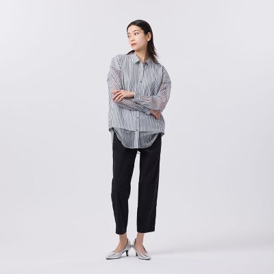 カタログ掲載品】【ウォッシャブル】シアーコンビストライプロング