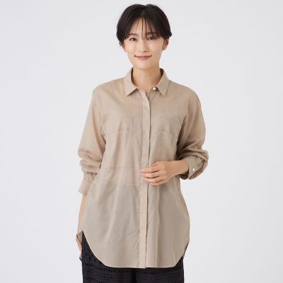 ＜EVEX by KRIZIA (Women)＞【接触冷感】【ウォッシャブル】シアーボイルロングシャツ