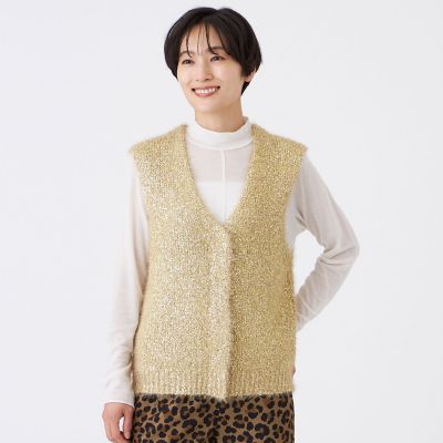 ＜EVEX by KRIZIA (Women)＞【ウォッシャブル】メタリックヤーンニットベスト