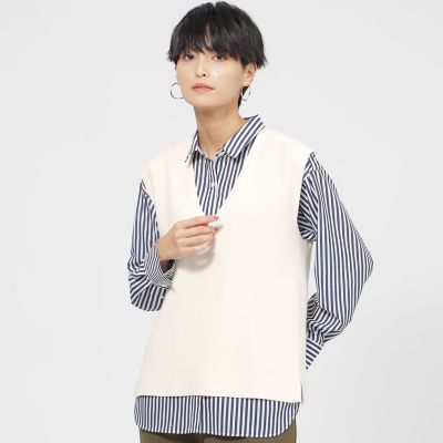 ＜EVEX by KRIZIA (Women)＞【ＳＴＯＲＹ掲載】【カタログ掲載品】【ウォッシャブル】ハイゲージカラーＶネックニットベスト