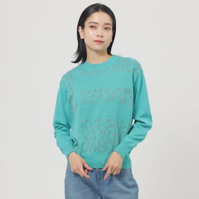 ＜EVEX by KRIZIA (Women)＞【ウォッシャブル】イニシャルパンサージャカードニット