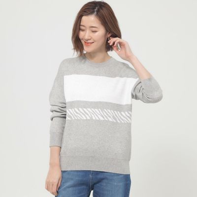 ＜EVEX by KRIZIA (Women)＞【ウォッシャブル】ゼブラボーダープルオーバーニット