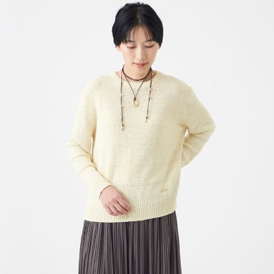 ＜EVEX by KRIZIA (Women)＞【カタログ掲載・ウォッシャブル】パターンボーダーラメニットプルオーバー