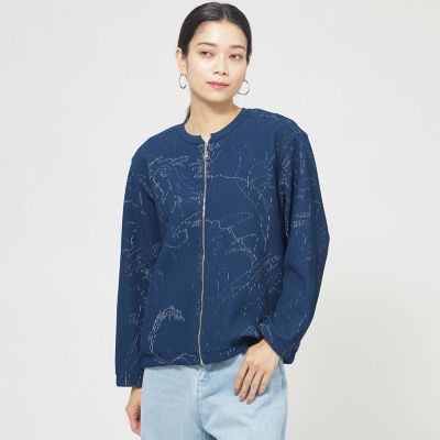 ＜EVEX by KRIZIA (Women)＞【ウォッシャブル】ドローイングタックニットブルゾン