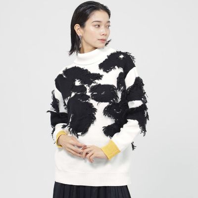 ＜EVEX by KRIZIA (Women)＞【カタログ掲載品】レオパードジャカードタートルネックプルオーバーニット