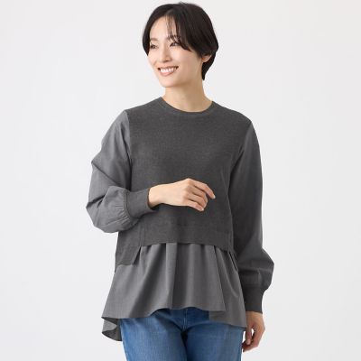 ＜EVEX by KRIZIA (Women)＞【ウォッシャブル】シャツコンビニットプルオーバー