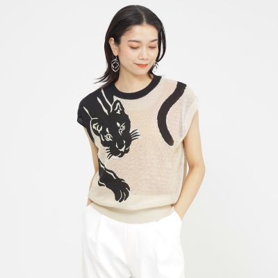 ＜EVEX by KRIZIA (Women)＞【カタログ掲載品】【ウォッシャブル】パンサージャカードメッシュニット
