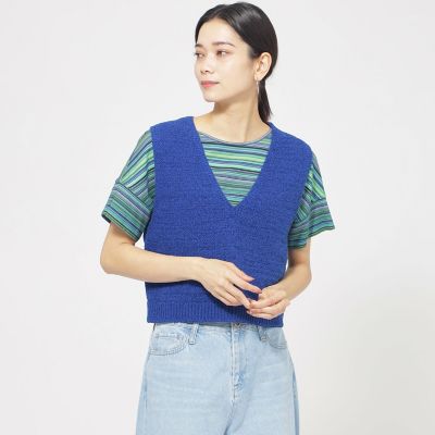 ＜EVEX by KRIZIA (Women)＞【ウォッシャブル】ファンシーテープヤーンニットベスト