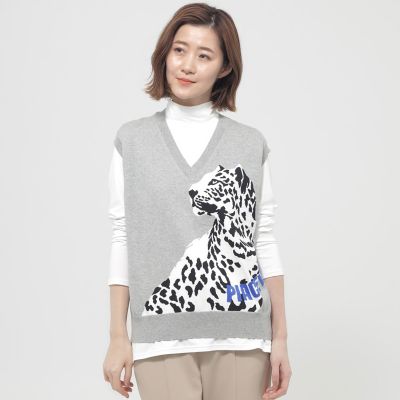 ＜EVEX by KRIZIA (Women)＞【ウォッシャブル】パンサーインターシャニットベスト