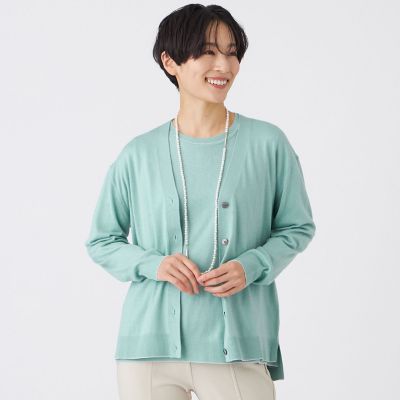 ＜EVEX by KRIZIA (Women)＞【ウォッシャブル】ハイゲージラインニットカーディガン