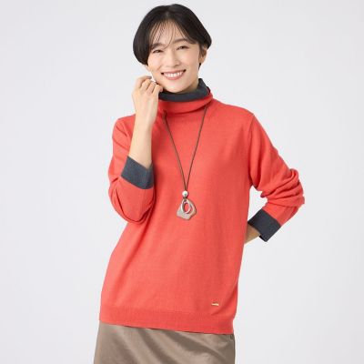 ＜EVEX by KRIZIA (Women)＞【追加・カタログ掲載・ウォッシャブル】ダブルタートルネックニットプルオーバー