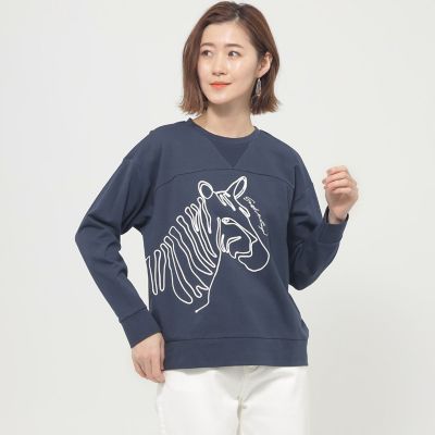 ＜EVEX by KRIZIA (Women)＞【ウォッシャブル】ゼブラコードエンブロイダリースウェット