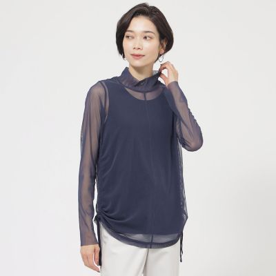 ＜EVEX by KRIZIA (Women)＞【ウォッシャブル】シアーチュールプルオーバーカットソー