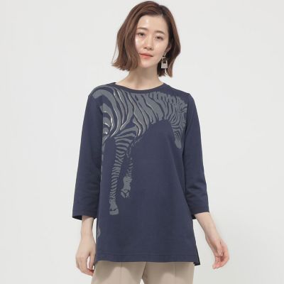 ＜EVEX by KRIZIA (Women)＞【ウォッシャブル】ゼブラバックプリントチュニックカットソー