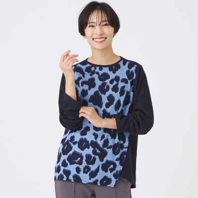 ＜EVEX by KRIZIA (Women)＞【ウォッシャブル】ジオメトリックパンサーカットソー