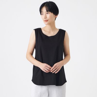 ウォッシャブル】コットンスムースタンクトップ | EVEX by KRIZIA