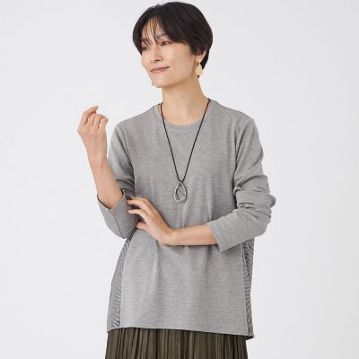 ウォッシャブル】ゼブラレースコンビカットソー | EVEX by KRIZIA