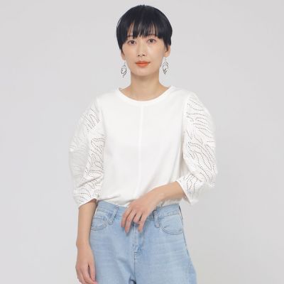 ＜EVEX by KRIZIA (Women)＞【ウォッシャブル】パンチングゼブラコンビカットソー